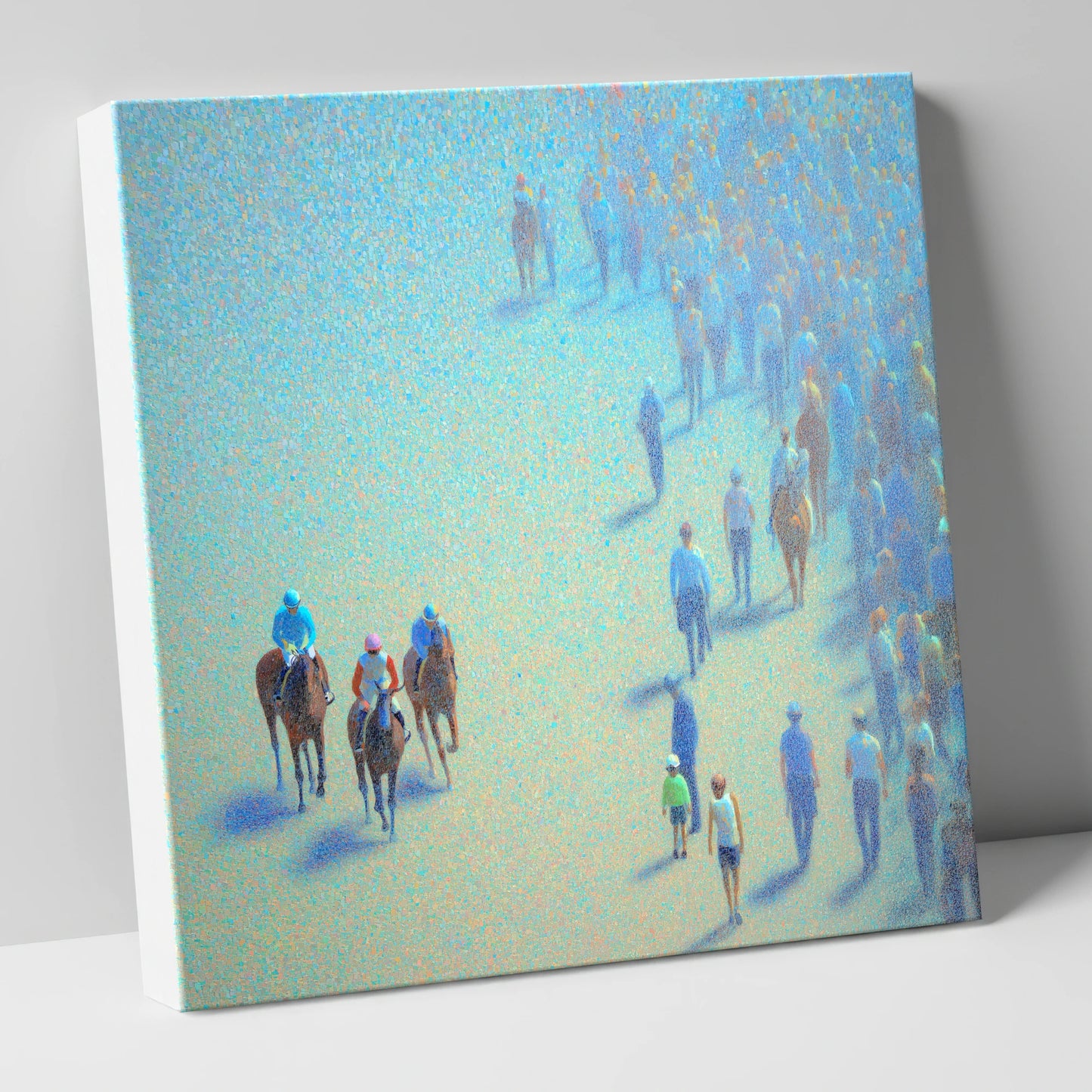 Turquoise Racing Haze racing horse canvas wall art