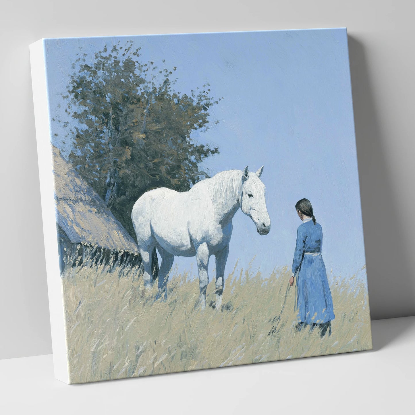 A Quiet Understanding horse & rider canvas wall art