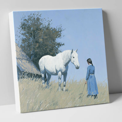 A Quiet Understanding horse & rider canvas wall art