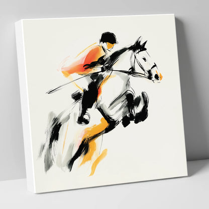 Suspended Momentum show jumping horse canvas wall art