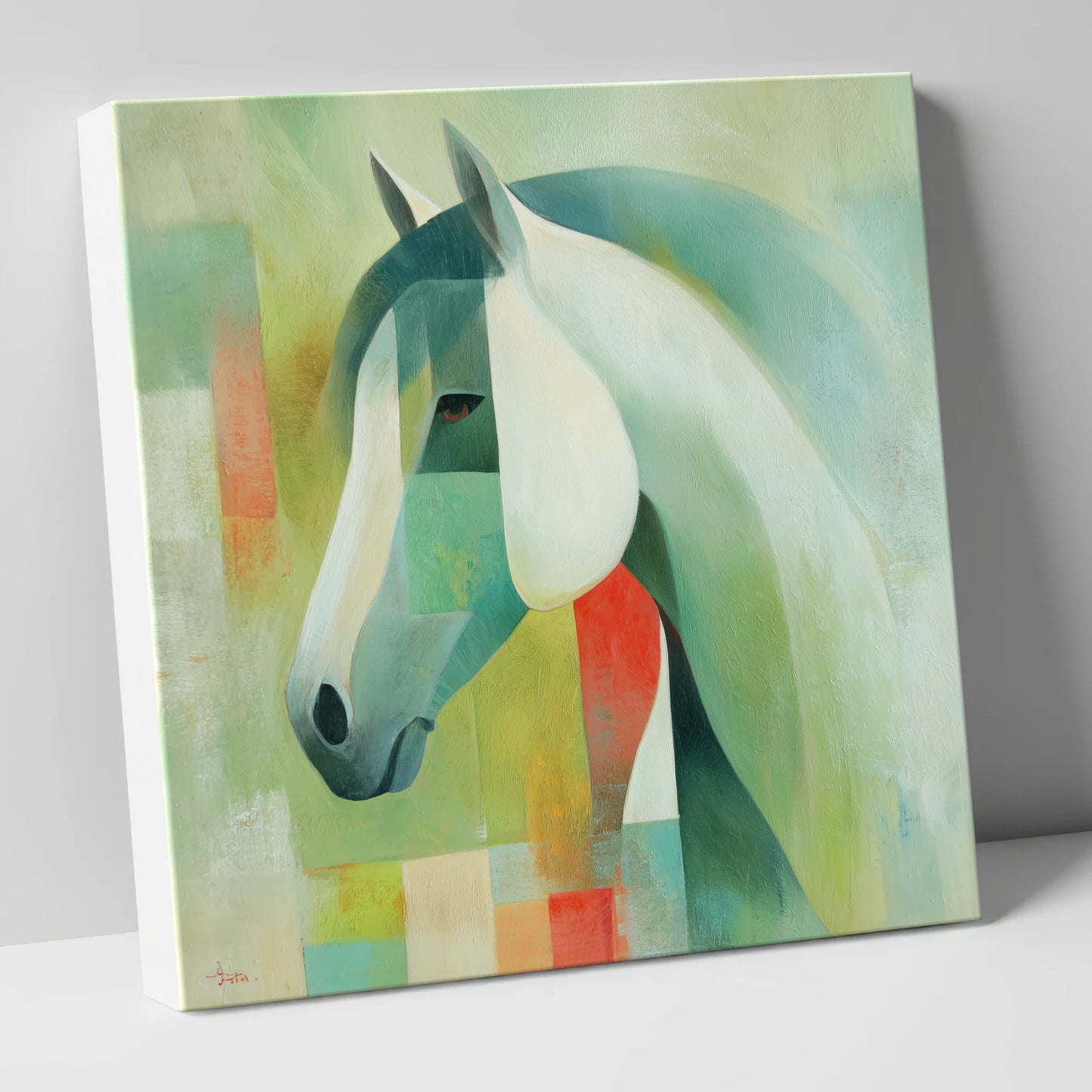 Geometric Equine Harmony horse portrait canvas wall art