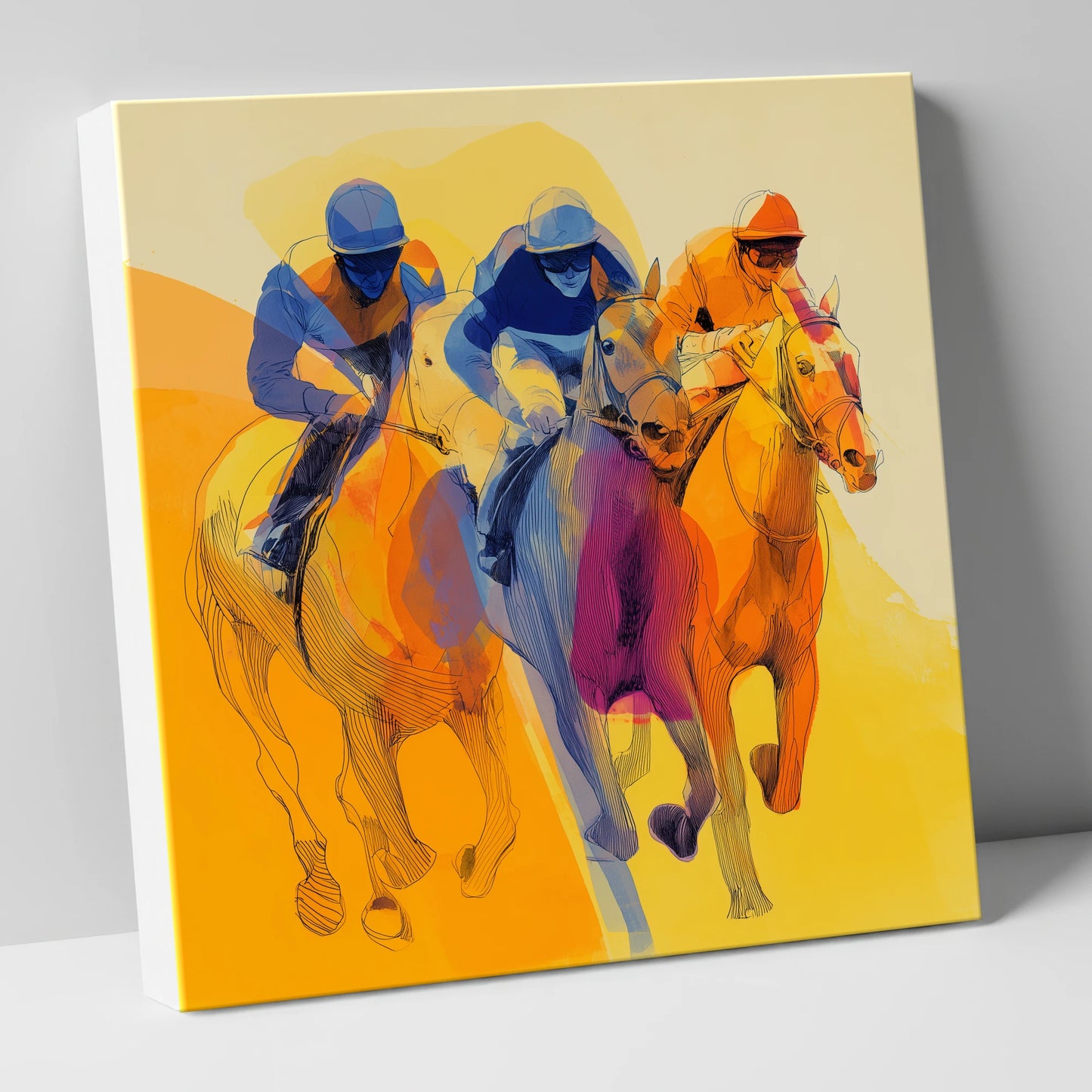 The Final Furlong racing horse canvas wall art