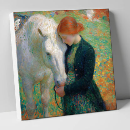 The Serene Bond horse & rider canvas wall art