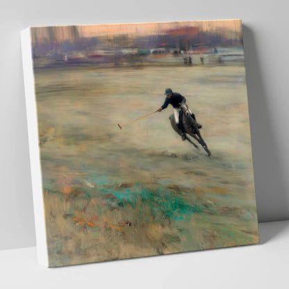Twilight Chukka polo horse canvas wall art