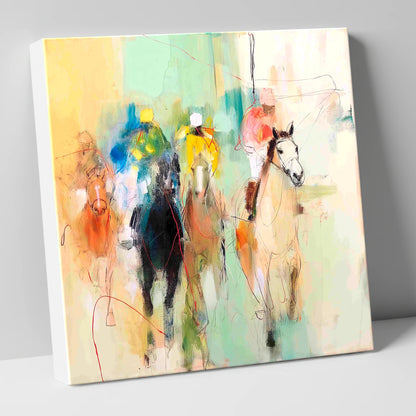 Thundering Silhouettes racing horse canvas wall art