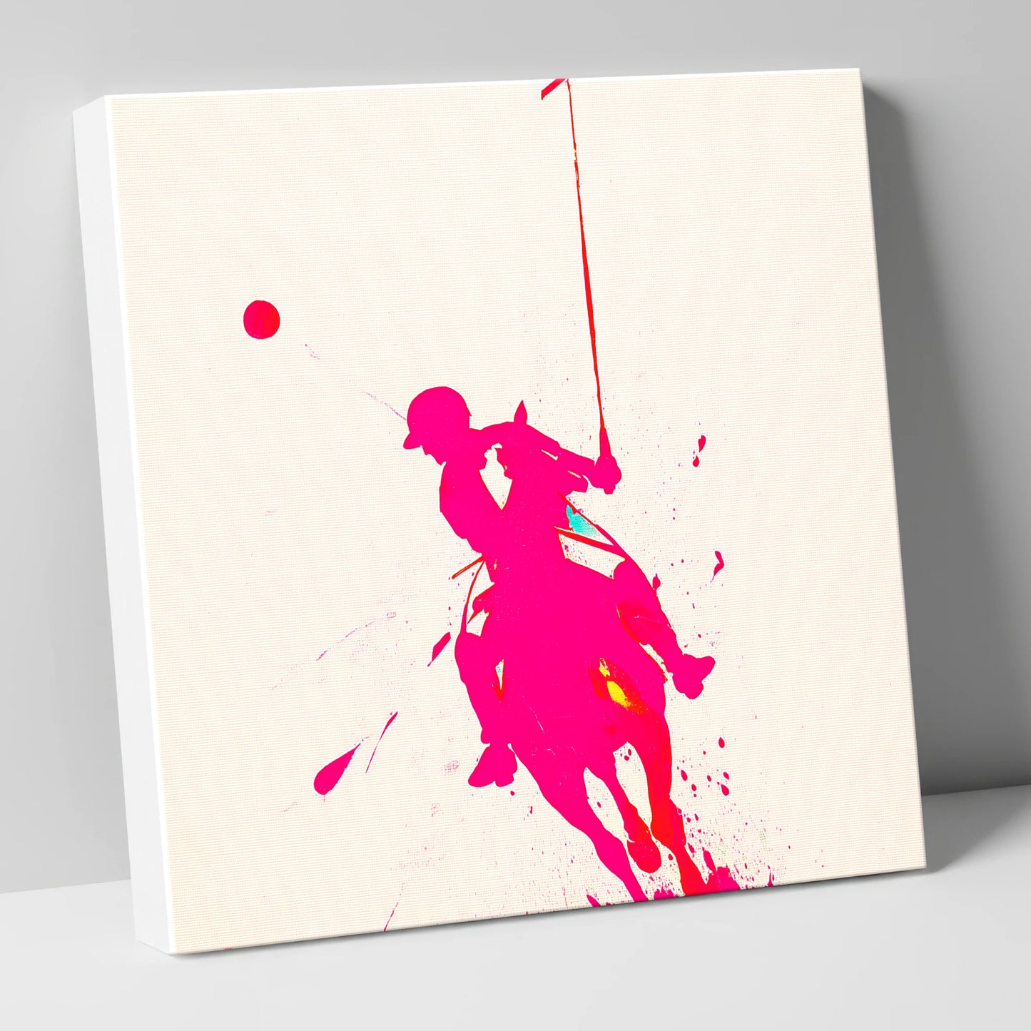 Vivid Polo Strike polo horse canvas wall art