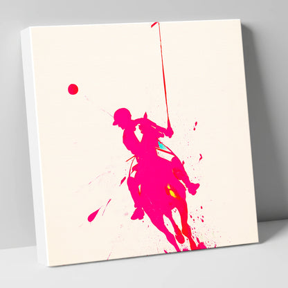 Vivid Polo Strike polo horse canvas wall art