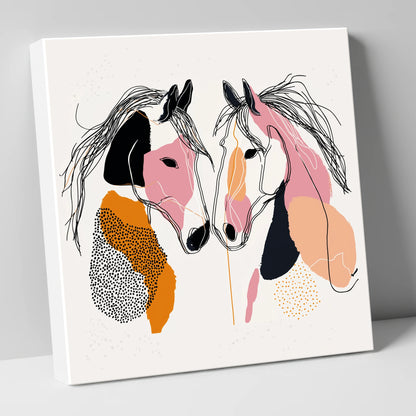 Contemporary Equine Connection horse portrait canvas wall art