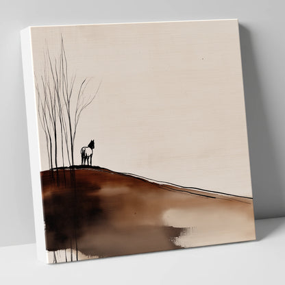 Winter Ridge Silhouette horse landscape canvas wall art