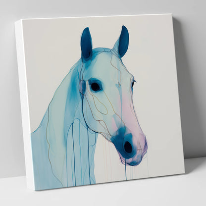 Ethereal Azure Equine horse portrait canvas wall art