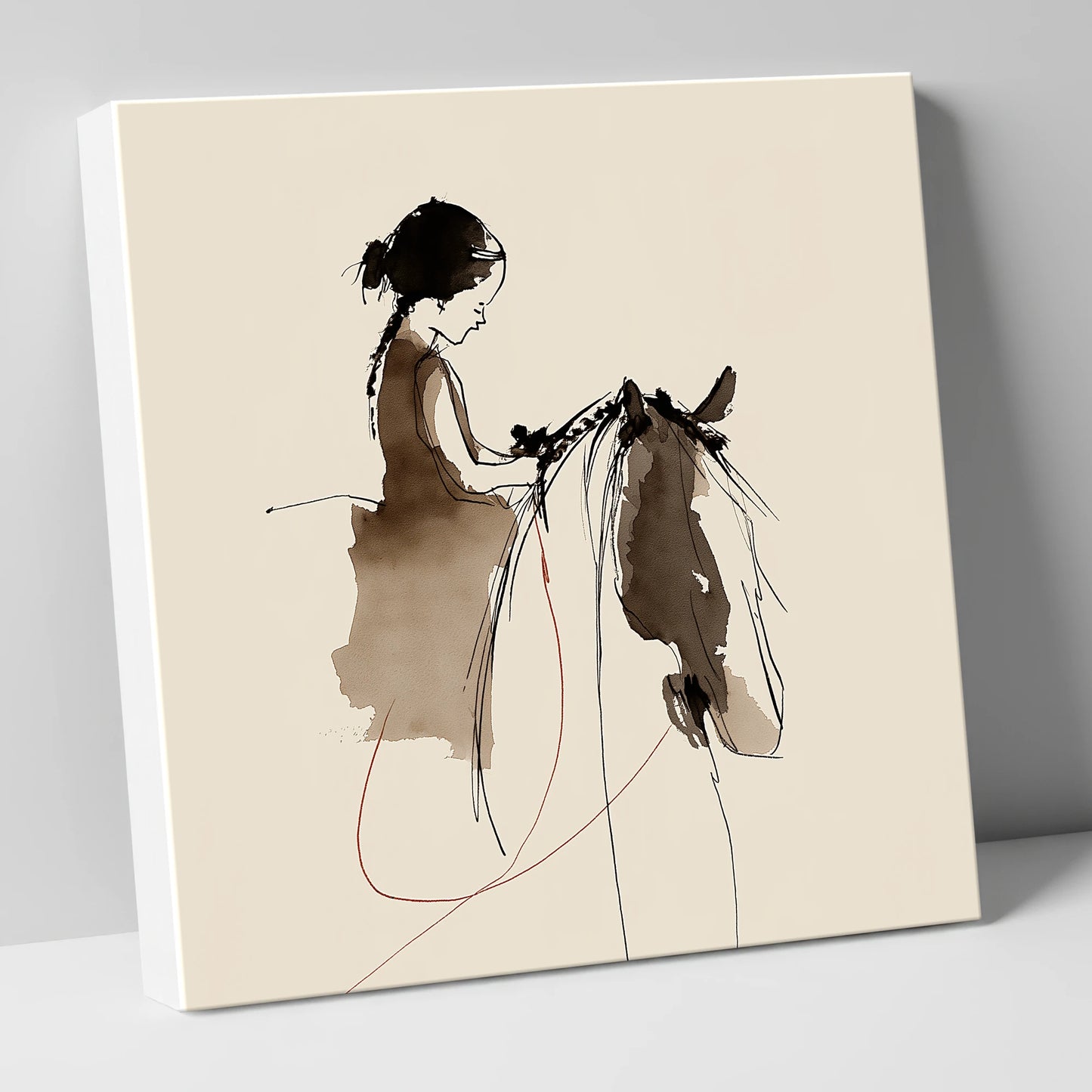 Silent Understanding horse & rider canvas wall art