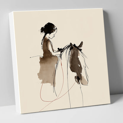Silent Understanding horse & rider canvas wall art