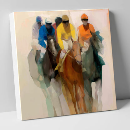The Front Runners racing horse canvas wall art