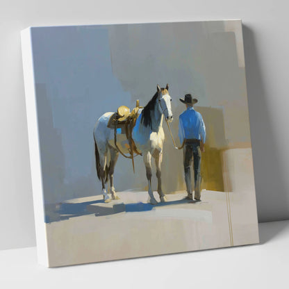Quiet Western Partnership western horse canvas wall art