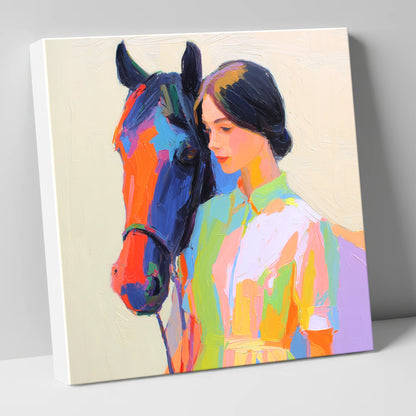 Radiant Companionship horse & rider canvas wall art