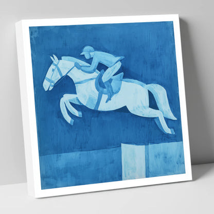 Azure Clear Round show jumping horse canvas wall art