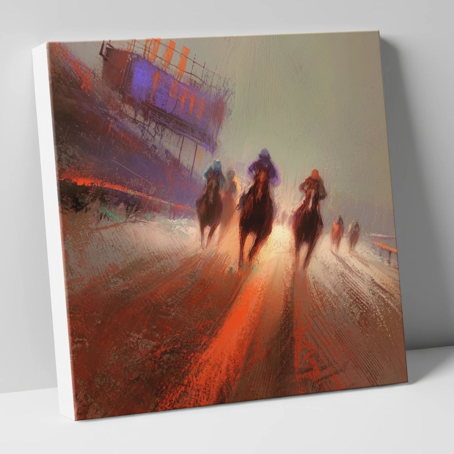 The Final Furlong racing horse canvas wall art