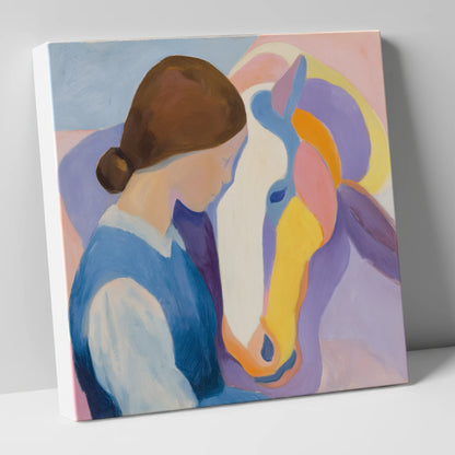 The Quiet Bond horse & rider canvas wall art