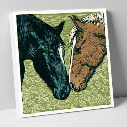 Gentle Greeting horse portrait canvas wall art