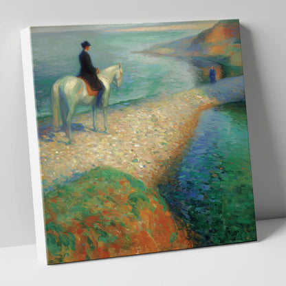 Luminous Coastal Hack beach horse canvas wall art