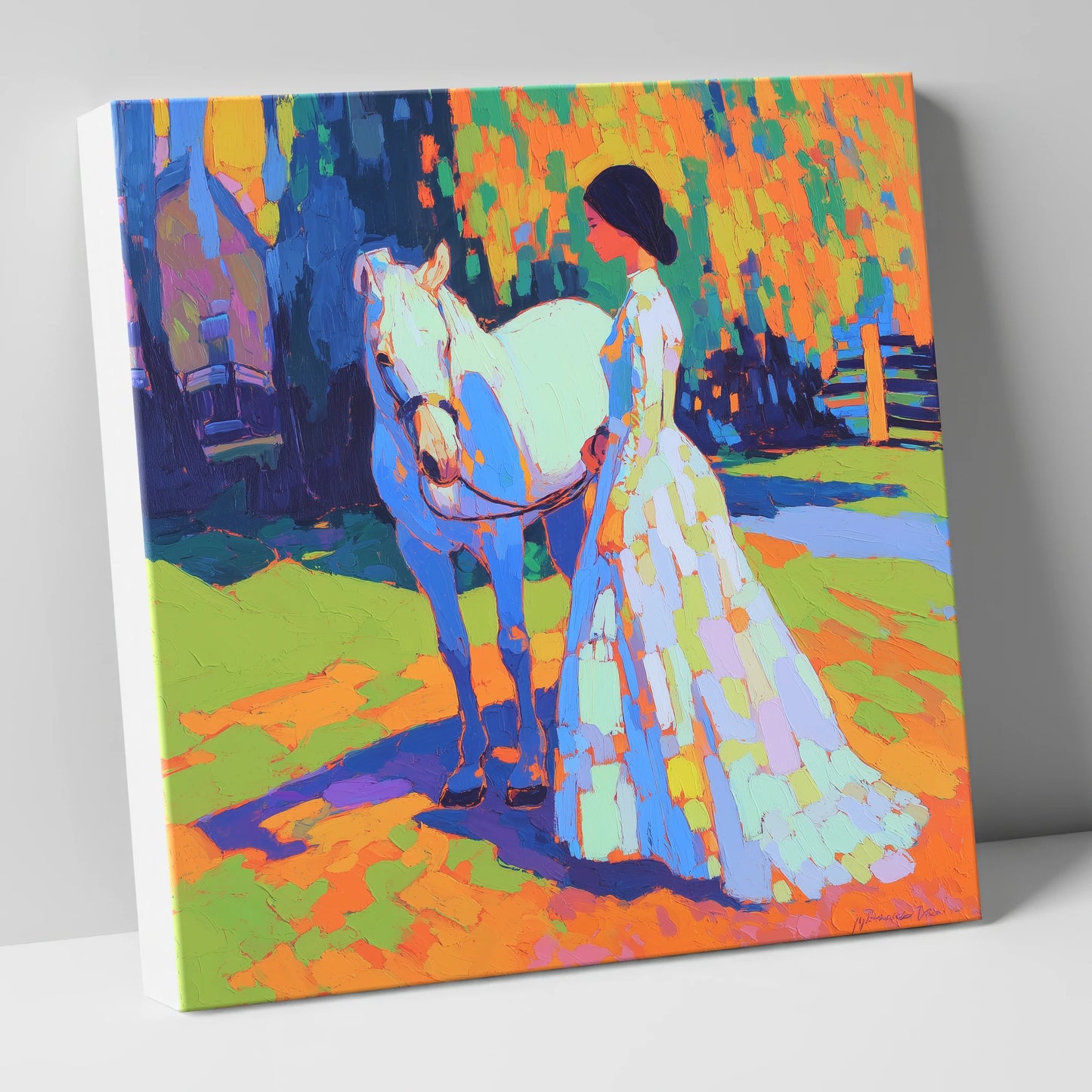 Radiant Bond horse & rider canvas wall art