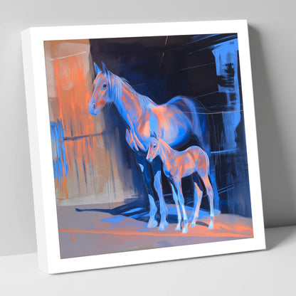 Luminous Mare And Foal mare & foal canvas wall art
