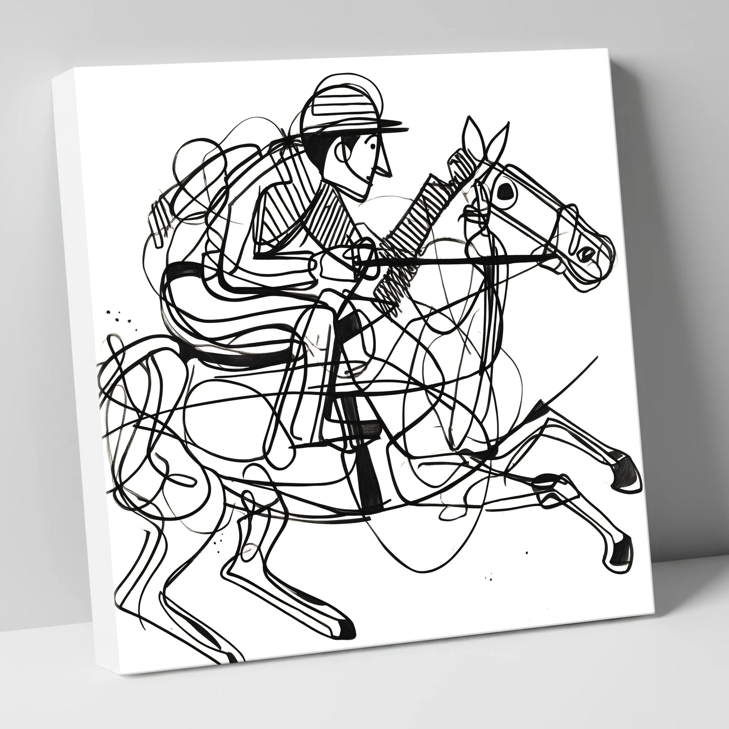 The Abstract Sprint racing horse canvas wall art
