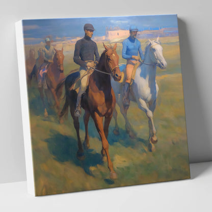 The Dawn String racing horse canvas wall art