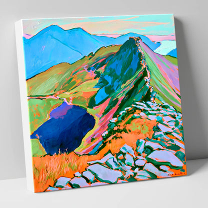 Vibrant Mountain Ridge Landscape horse landscape canvas wall art