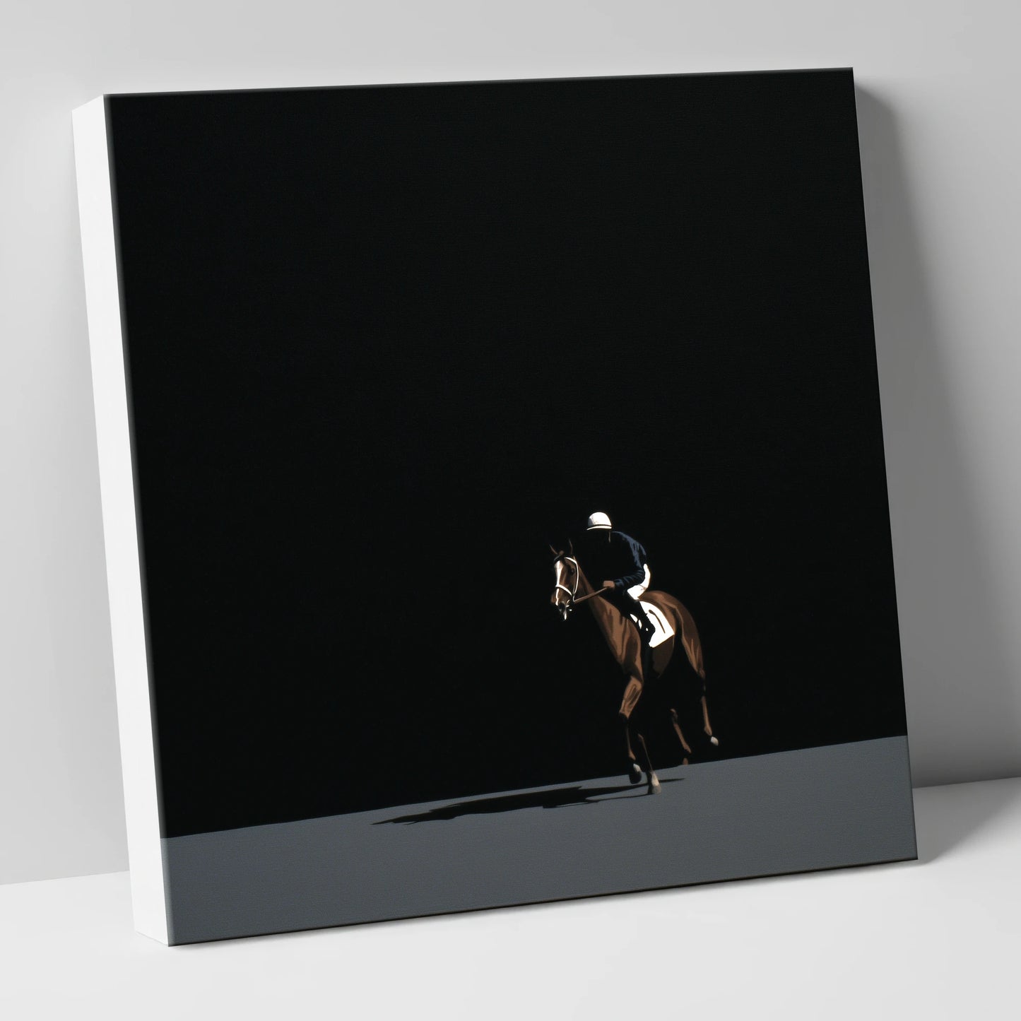 Out of the Shadows racing horse canvas wall art