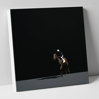 Out of the Shadows racing horse canvas wall art