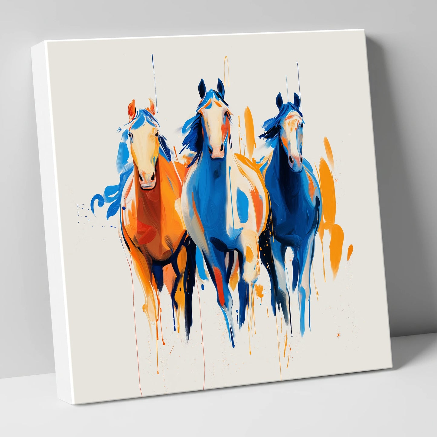 Cobalt and Amber Canter wild horses canvas wall art