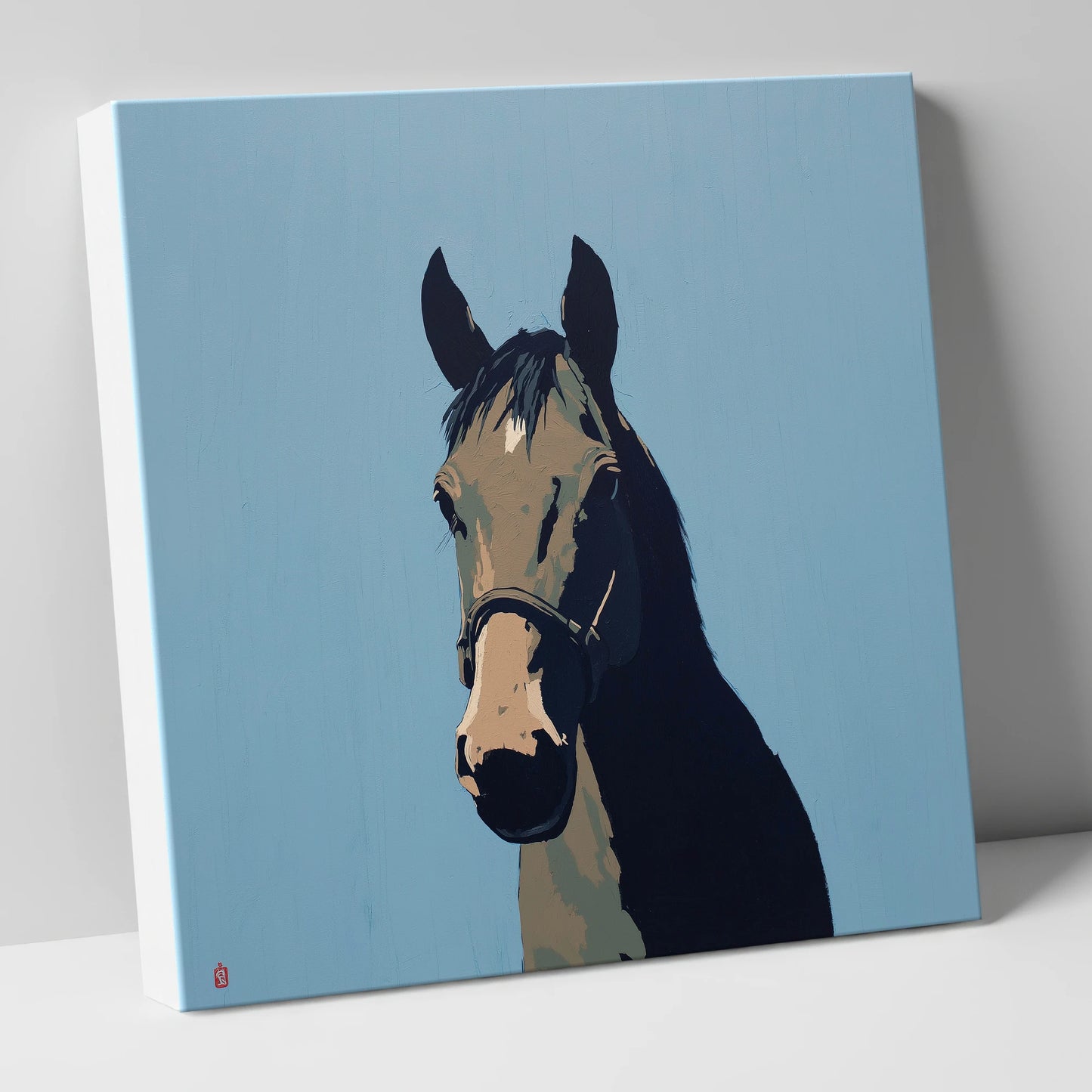 Cerulean Shadow Portrait horse portrait canvas wall art