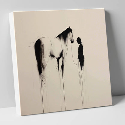 The Unspoken Bond horse & rider canvas wall art