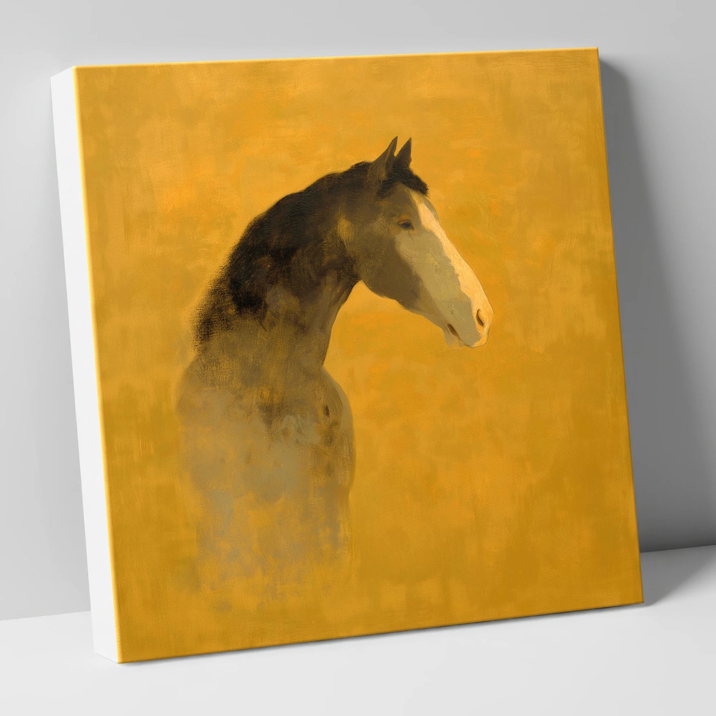 Gilded Equine Profile horse portrait canvas wall art