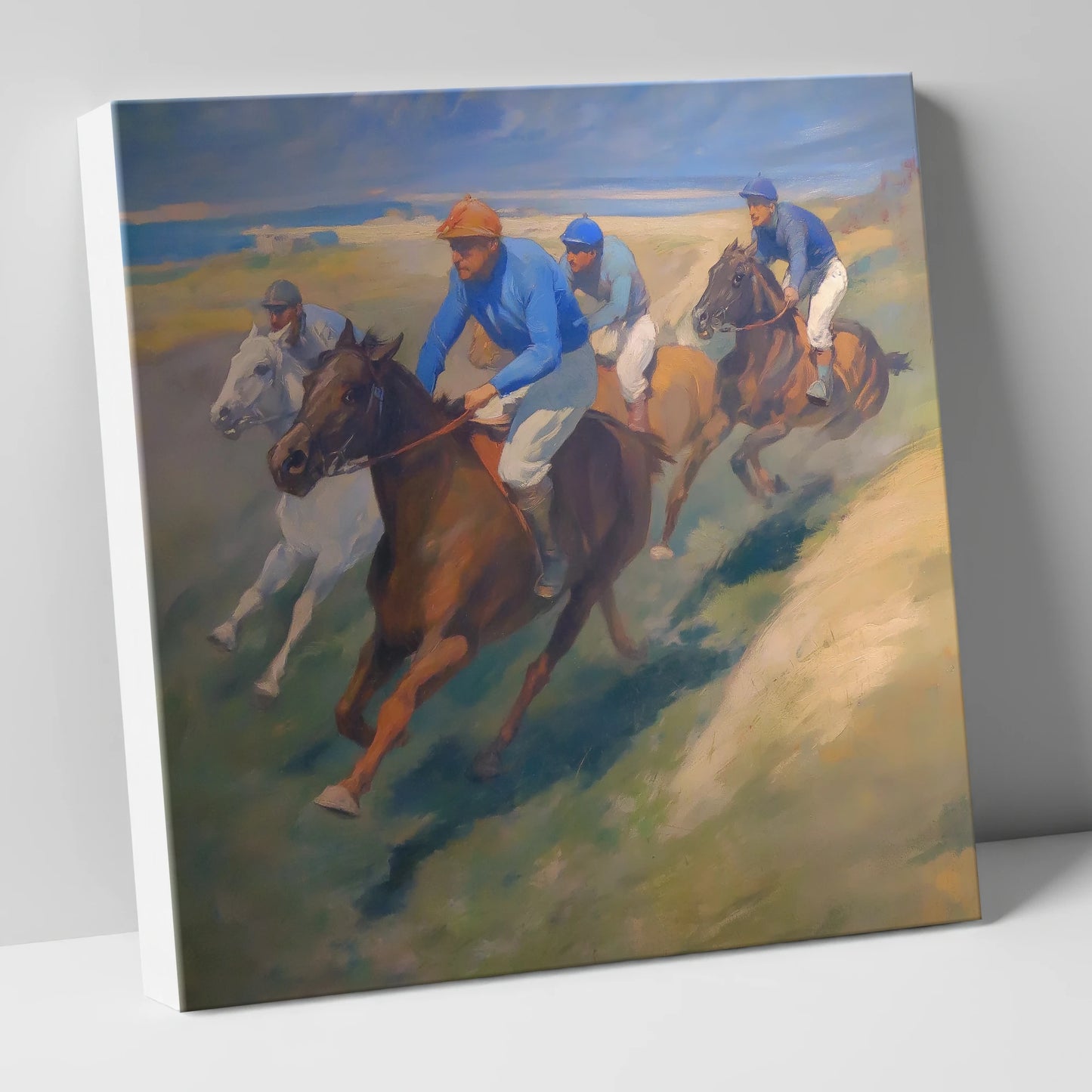The Classic Chase racing horse canvas wall art
