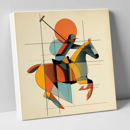The Geometry of Polo polo horse canvas wall art