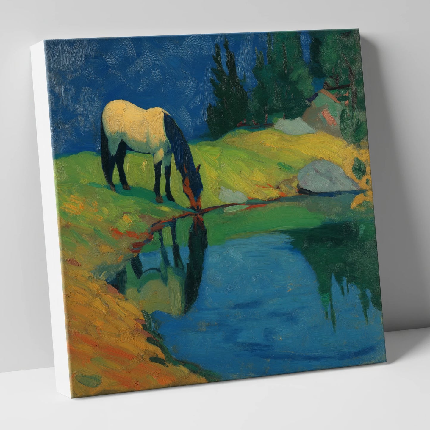 Sapphire Pool Reflections horse landscape canvas wall art