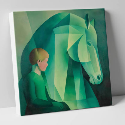 Emerald Equine Connection horse & rider canvas wall art