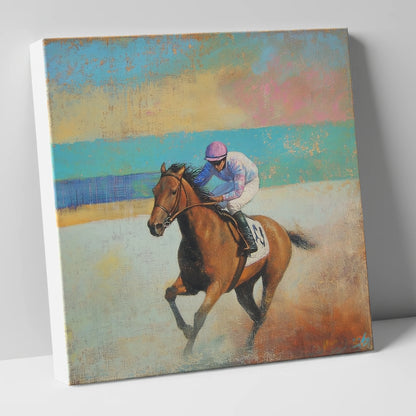 Thundering Towards Home racing horse canvas wall art