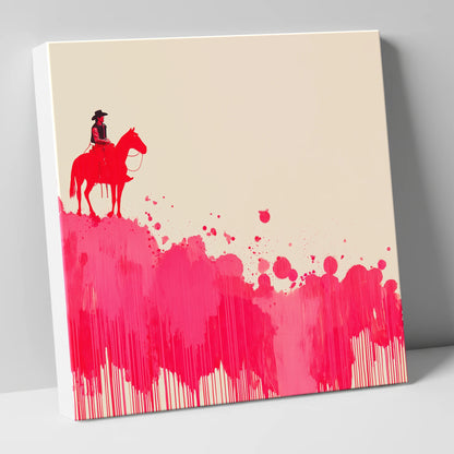 Magenta Maverick western horse canvas wall art
