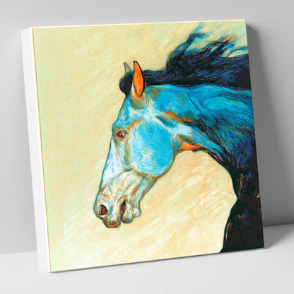 Cerulean Spirit racing horse canvas wall art