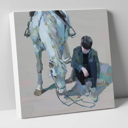 Shared Silence horse & rider canvas wall art