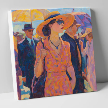 Race Day Glamour racing horse canvas wall art