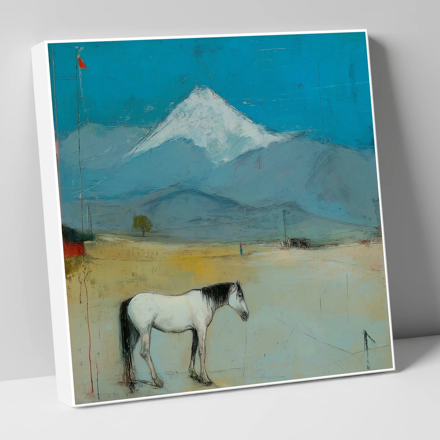 Beneath the Snow Peak horse landscape canvas wall art