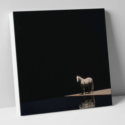 The Luminous Grey horse portrait canvas wall art