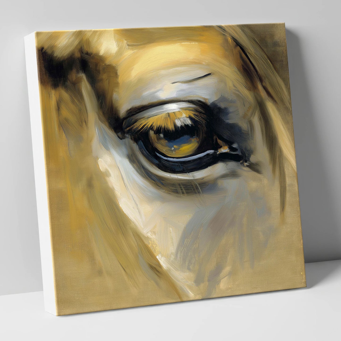 The Amber Gaze horse portrait canvas wall art