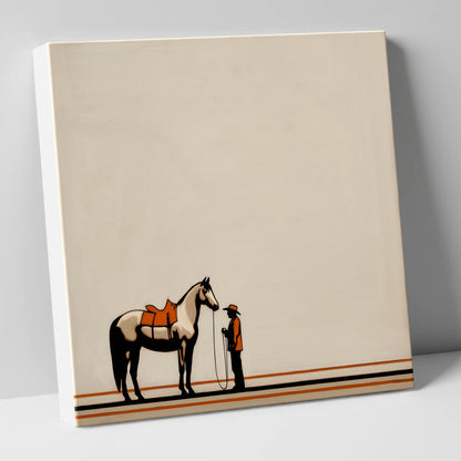 The Quiet Companion horse & rider canvas wall art