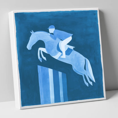 Azure Ascent show jumping horse canvas wall art