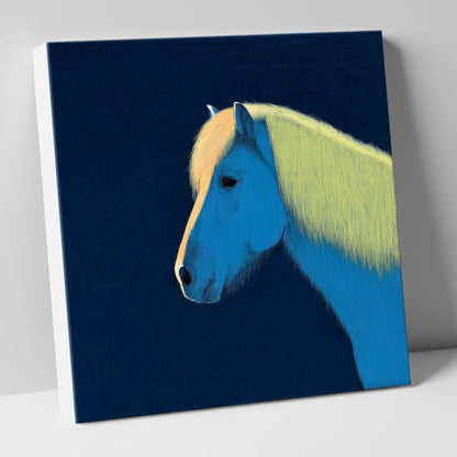 Electric Blue Profile horse breed canvas wall art